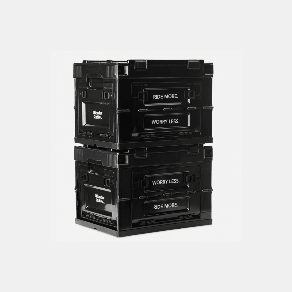 Boîte de rangement pliable - ouverture sur 3 côtés - Noir - Wonder Stable